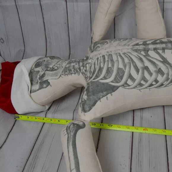 NEW LARGE John Derian x Target CHRISTMAS XMAS SANTA Stuffed Skeleton Pillow 63” - Picture 10 of 14